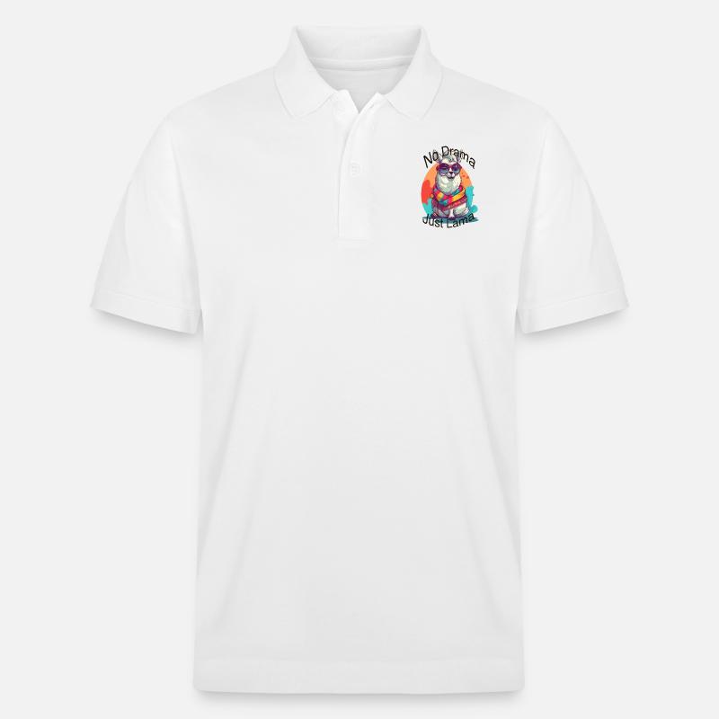 Pas de drame juste lama. - Polo PREPSTER bio Stanley/Stella Unisexe - blanc