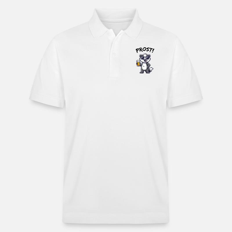 dachs bier prost - Stanley/Stella Unisex Bio-Poloshirt PREPSTER - Weiß