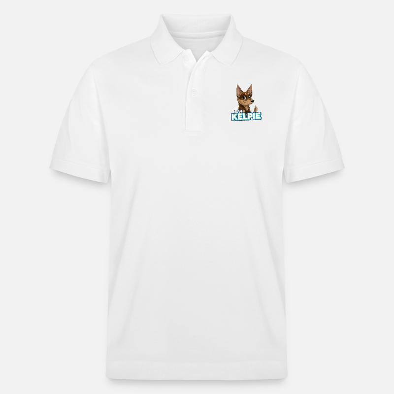 TEAM Kelpie - Chocolat et Tan - Polo PREPSTER bio Stanley/Stella Unisexe - blanc