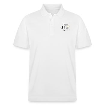 J'ai dit oui - avec bague en diamant - Polo PREPSTER bio Stanley/Stella Unisexe - blanc - Devant - Roxy (174cm) & Andy (188cm)