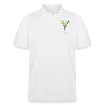 Cocktail with umbrella. Balmy summer evenings with fun - Stanley/Stella Unisex Organic Polo Shirt PREPSTER - white - Front - Roxy (174cm) & Andy (188cm)