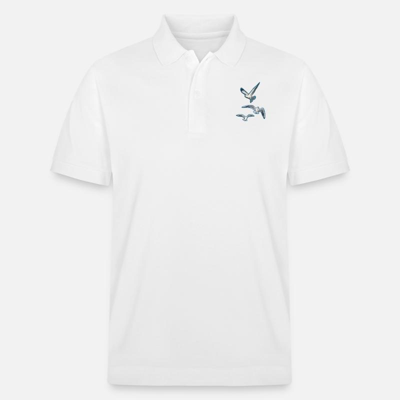 Abstrakte Möwen - Stanley/Stella Unisex Bio-Poloshirt PREPSTER - Weiß