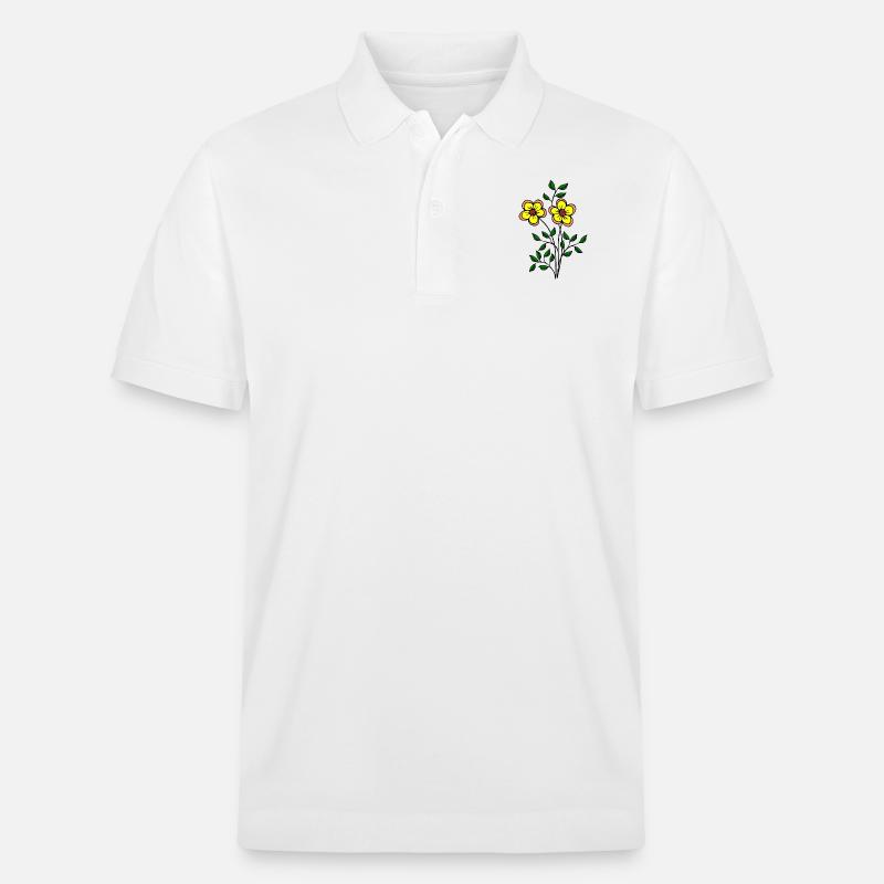 Blumen - Stanley/Stella Unisex Bio-Poloshirt PREPSTER - Weiß