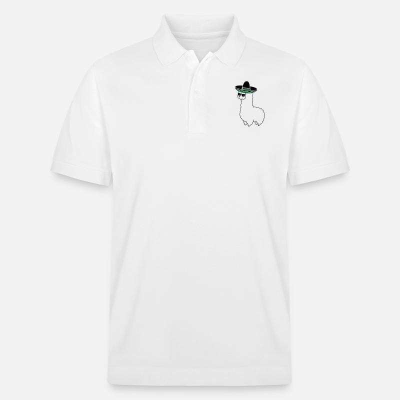 lama_mexico_2 - Stanley/Stella Unisex Bio-Poloshirt PREPSTER - Weiß