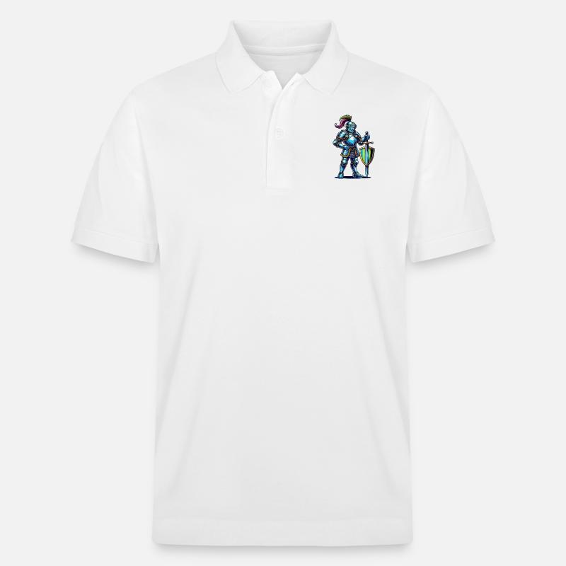 ritter comic - Stanley/Stella Unisex Bio-Poloshirt PREPSTER - Weiß