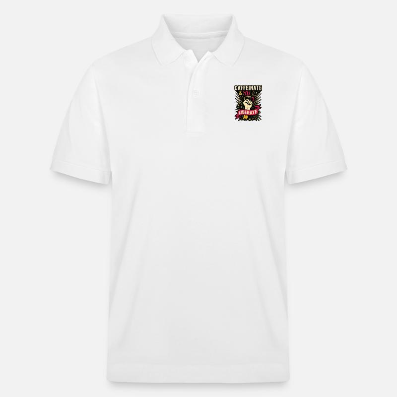 Caffeinate & Liberate. - Stanley/Stella Unisex Bio-Poloshirt PREPSTER - Weiß