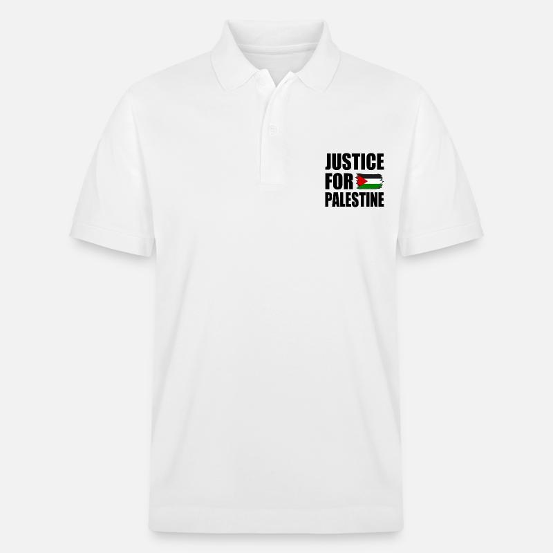 Justice for palestine - Stanley/Stella Unisex Bio-Poloshirt PREPSTER - Weiß