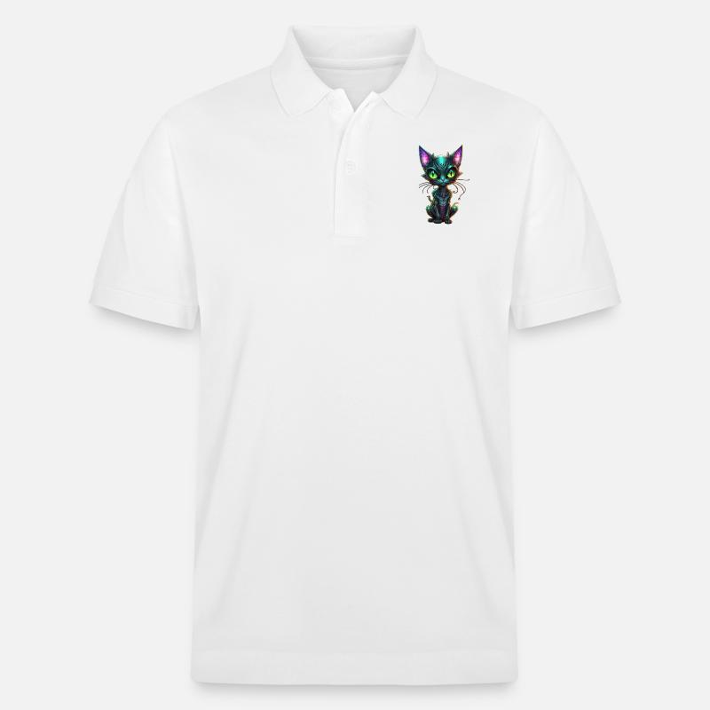 Alien Cat - Stanley/Stella Unisex Bio-Poloshirt PREPSTER - Weiß