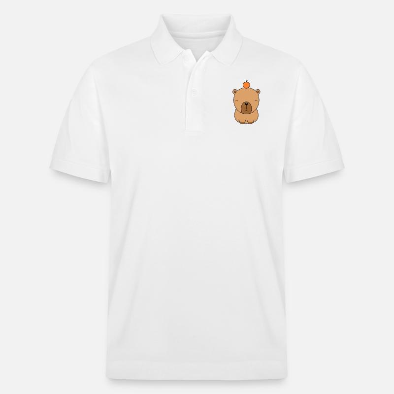 süßes capybara sitzend - Stanley/Stella Unisex Bio-Poloshirt PREPSTER - Weiß