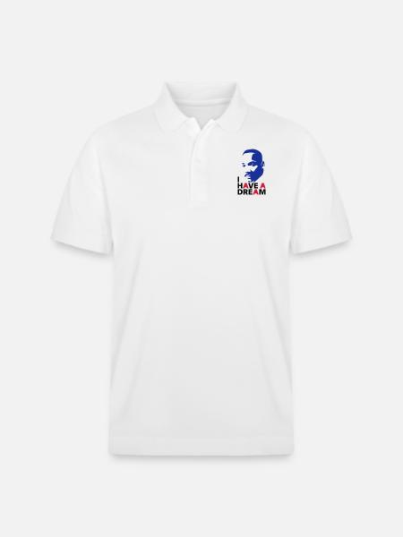 MARTIN LUTHER KING - Stanley/Stella Unisex Organic Polo Shirt PREPSTER - white