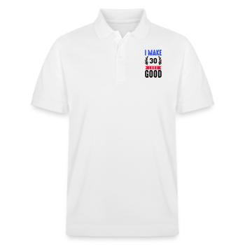 look good 30 - Stanley/Stella Unisex Bio-Poloshirt PREPSTER - Weiß - Vorne - Roxy (174cm) & Andy (188cm)