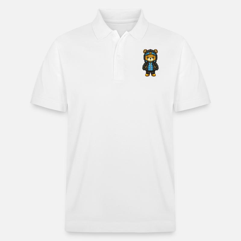 Bande dessinée ours - Polo PREPSTER bio Stanley/Stella Unisexe - blanc