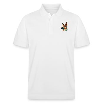 CHIEN DE BERGER - Polo PREPSTER bio Stanley/Stella Unisexe - blanc - Devant - Roxy (174cm) & Andy (188cm)