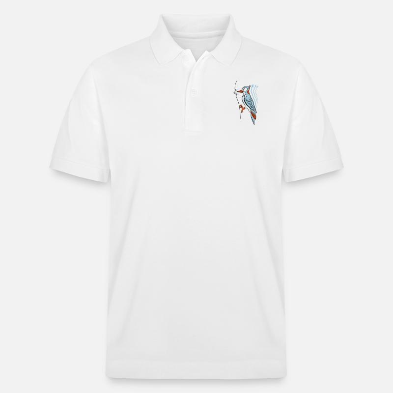 Specht hackt rum - Stanley/Stella Unisex Bio-Poloshirt PREPSTER - Weiß