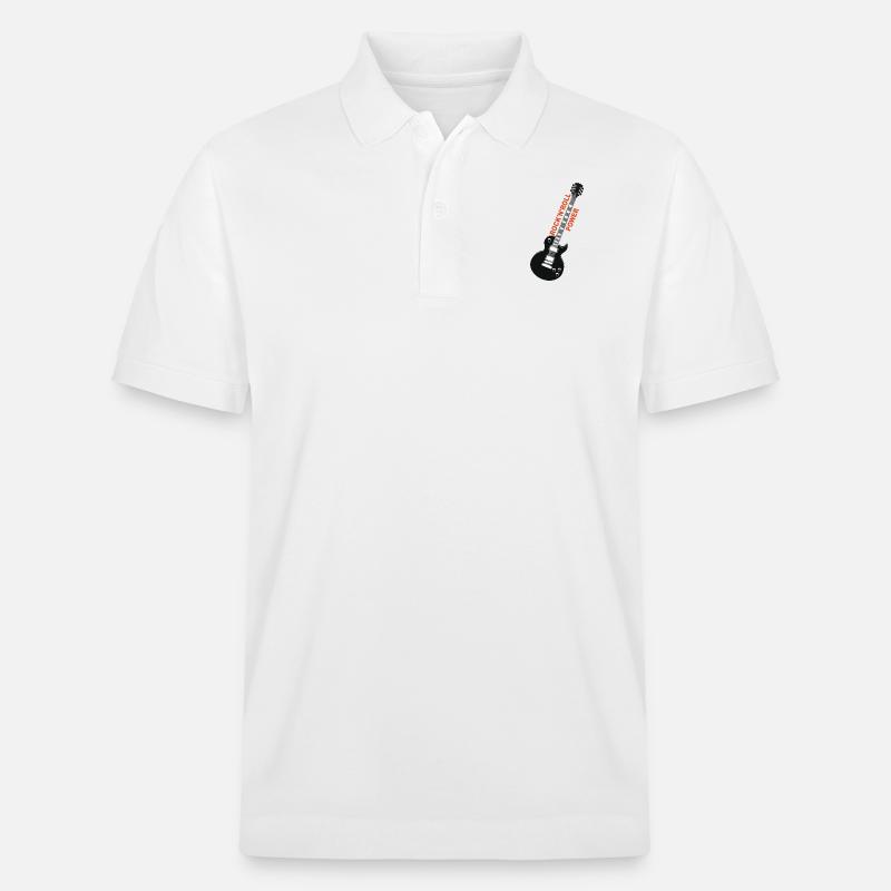 rock'n'roll_ guitar 2 - Stanley/Stella Unisex Bio-Poloshirt PREPSTER - Weiß