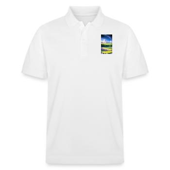 Landschaft mit 4 Bereichen, Generative KI - Stanley/Stella Unisex Bio-Poloshirt PREPSTER - Weiß - Vorne - Roxy (174cm) & Andy (188cm)
