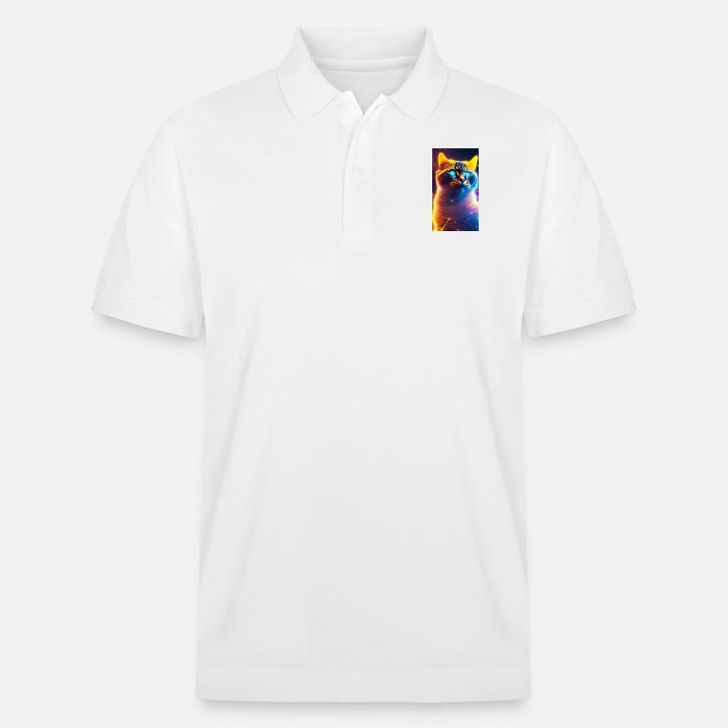 AstroCat Orange Version - Stanley/Stella Unisex Bio-Poloshirt PREPSTER - Weiß