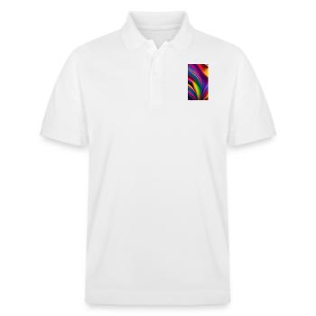 Color explosion of abstraction - Stanley/Stella Unisex Organic Polo Shirt PREPSTER - white - Front - Roxy (174cm) & Andy (188cm)