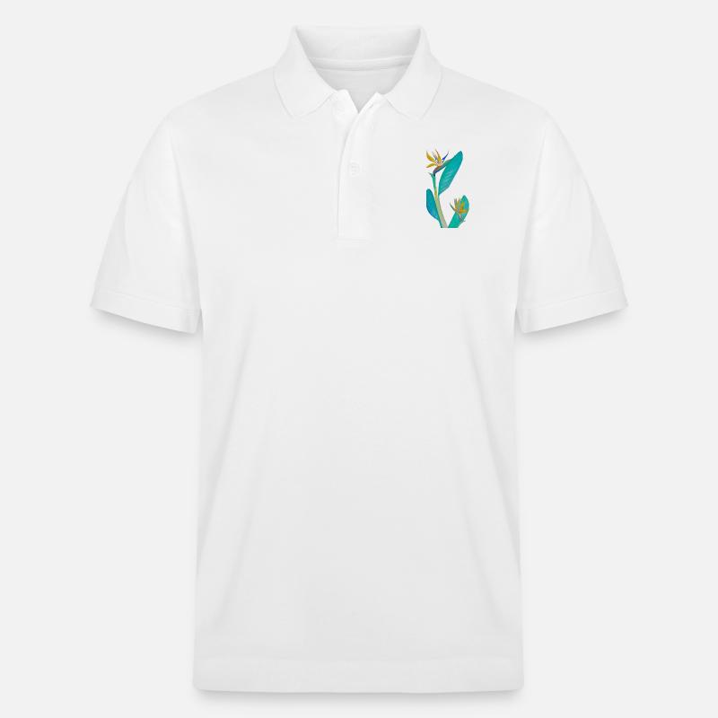 Paradiesvogel-Pflanze - Stanley/Stella Unisex Bio-Poloshirt PREPSTER - Weiß