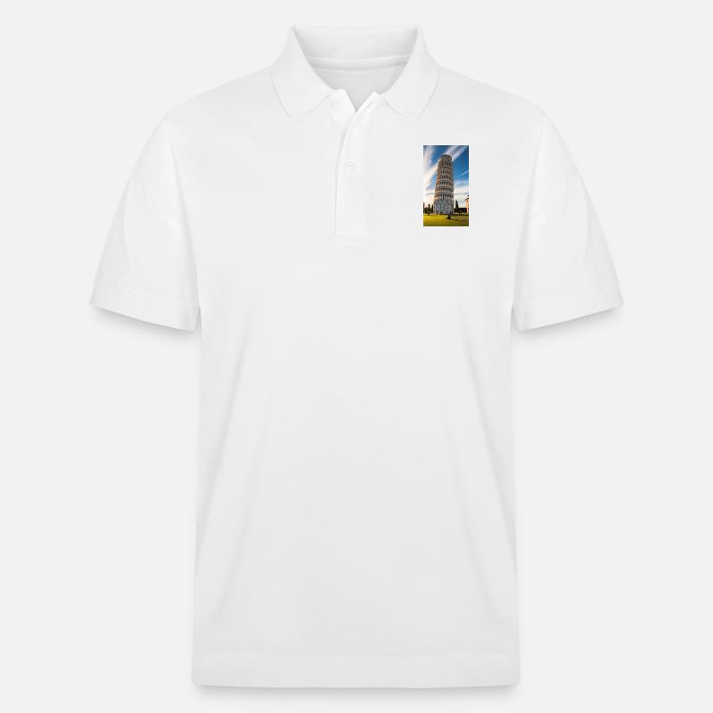 Der Schiefe Turm von Pisa - Stanley/Stella Unisex Bio-Poloshirt PREPSTER - Weiß