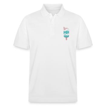Glace naturelle - Polo PREPSTER bio Stanley/Stella Unisexe - blanc - Devant - Roxy (174cm) & Andy (188cm)