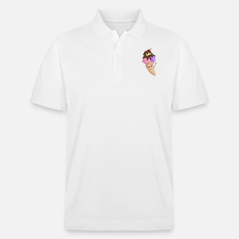 Eis in der Waffel - Stanley/Stella Unisex Bio-Poloshirt PREPSTER - Weiß
