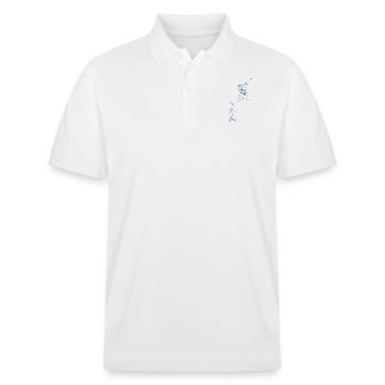 Chimpanzee and bananas - Stanley/Stella Unisex Organic Polo Shirt PREPSTER - white - Front - Roxy (174cm) & Andy (188cm)