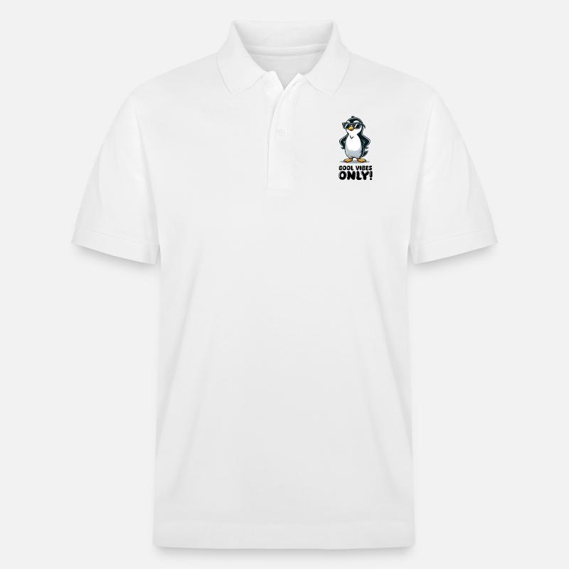 pinguin comic cool - Stanley/Stella Unisex Bio-Poloshirt PREPSTER - Weiß
