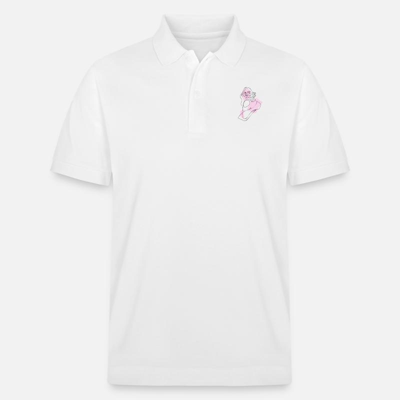 Frau in Pink - Stanley/Stella Unisex Bio-Poloshirt PREPSTER - Weiß