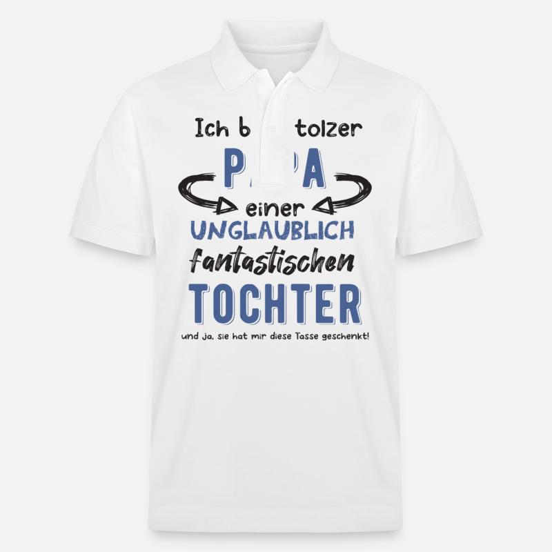 Papa von Tochter - Stanley/Stella Unisex Bio-Poloshirt PREPSTER - Weiß