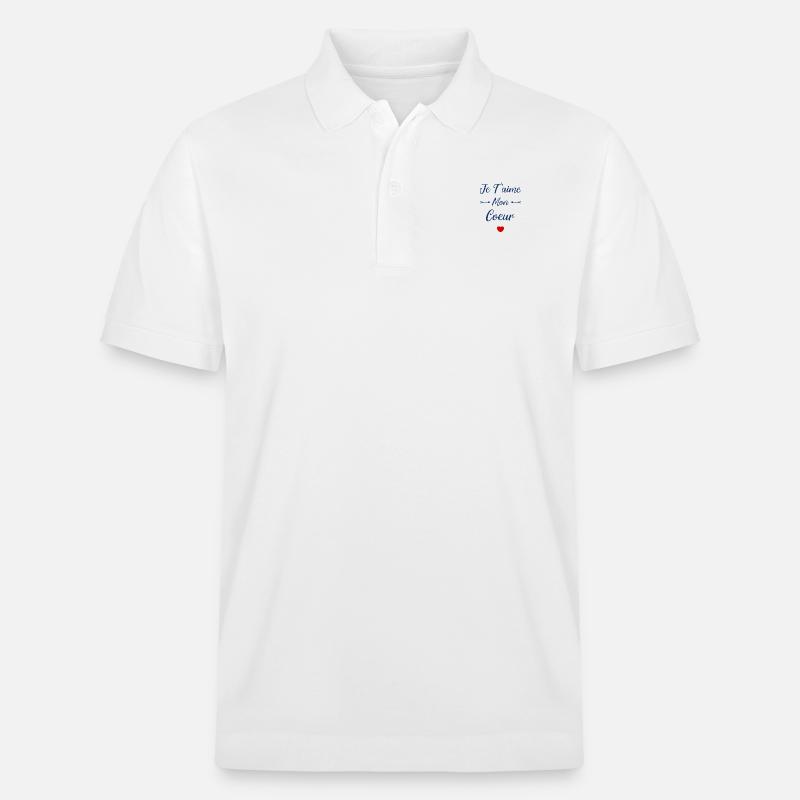 Je t'aime mon Coeur - Polo PREPSTER bio Stanley/Stella Unisexe - blanc