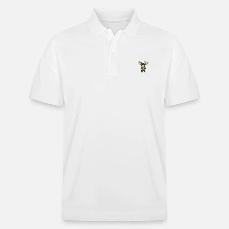 Elch Comic Cool Sommer - Stanley/Stella Unisex Bio-Poloshirt PREPSTER - Weiß