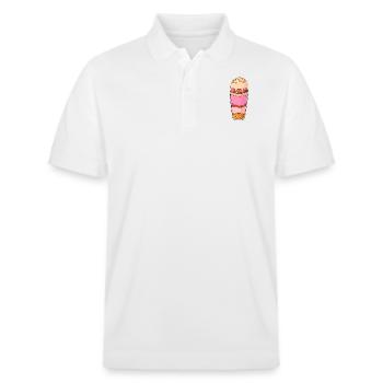 Eis Speiseeis Eiskrem Eiscreme Kugeleis Eisbecher - Stanley/Stella Unisex Bio-Poloshirt PREPSTER - Weiß - Vorne - Roxy (174cm) & Andy (188cm)