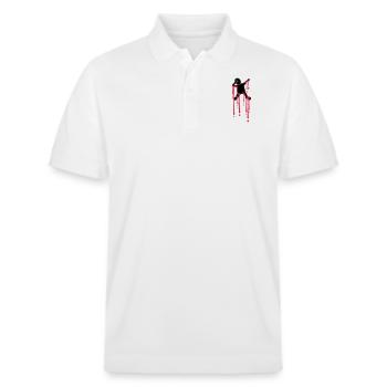 blood drops dabbing graffiti silhouette dancing there - Stanley/Stella Unisex Organic Polo Shirt PREPSTER - white - Front - Roxy (174cm) & Andy (188cm)