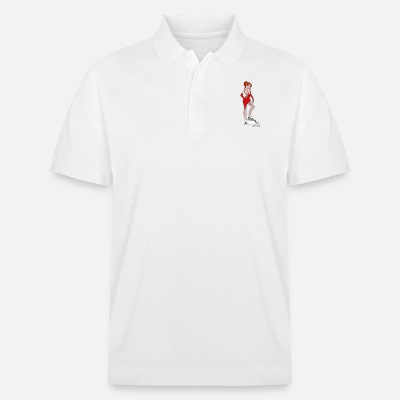 pinup roller quad artistique - Polo PREPSTER bio Stanley/Stella Unisexe - blanc