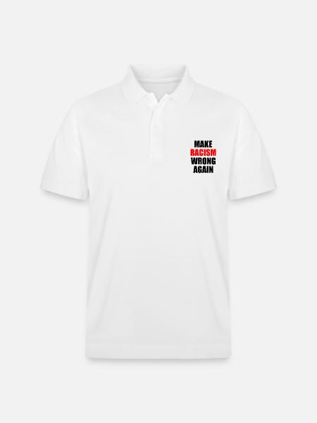 make racism wrong again - Stanley/Stella Unisex Organic Polo Shirt PREPSTER - white