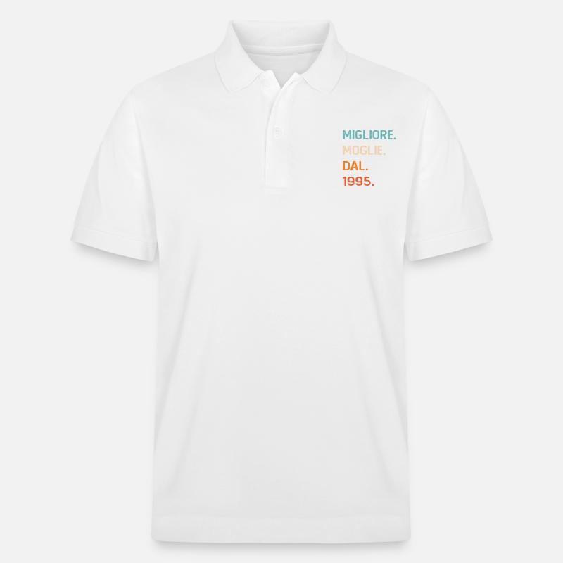 Ehefrau seit 1995 - Stanley/Stella Unisex Bio-Poloshirt PREPSTER - Weiß