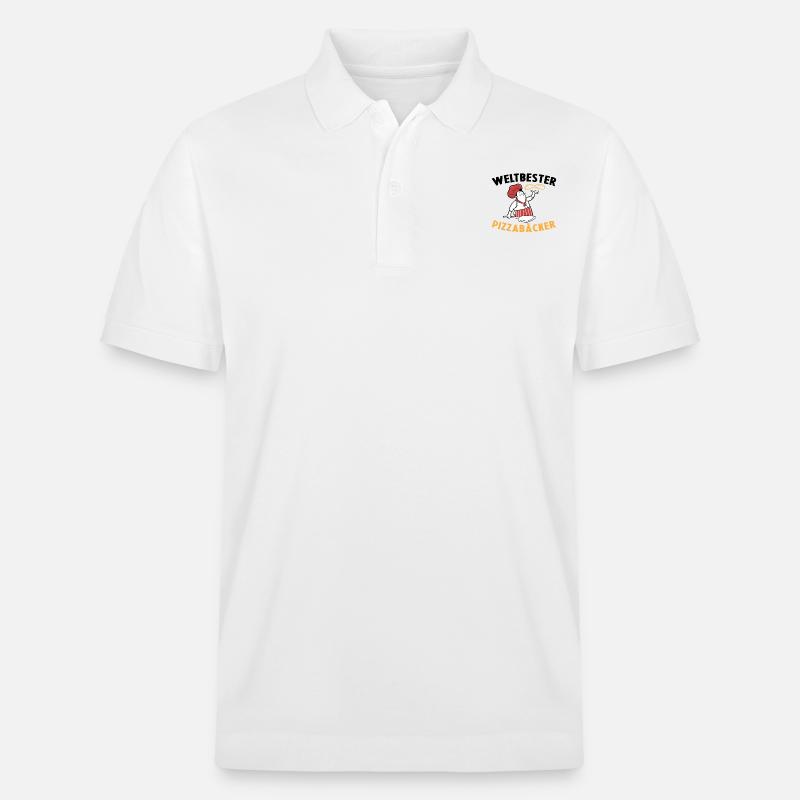 Weltbester Pizzabäcker Pizza Geschenkidee Kochen - Stanley/Stella Unisex Bio-Poloshirt PREPSTER - Weiß