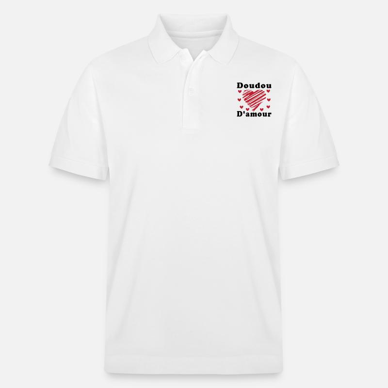 Doudou D'amour Cadeau Saint Valentin - Polo PREPSTER bio Stanley/Stella Unisexe - blanc