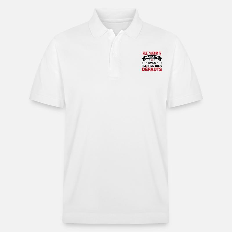 Aide soignante parfaite Cadeau Humour - Polo PREPSTER bio Stanley/Stella Unisexe - blanc
