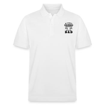 Mein höchster unerschlossener Erfolg nennt mich Papa - Stanley/Stella Unisex Bio-Poloshirt PREPSTER - Weiß - Vorne - Roxy (174cm) & Andy (188cm)