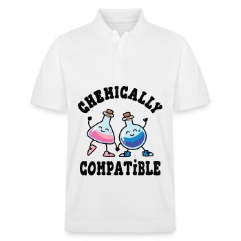 Fiole en verre chimique chimiquement compatible - Polo PREPSTER bio Stanley/Stella Unisexe - blanc - Devant - Roxy (174cm) & Andy (188cm)