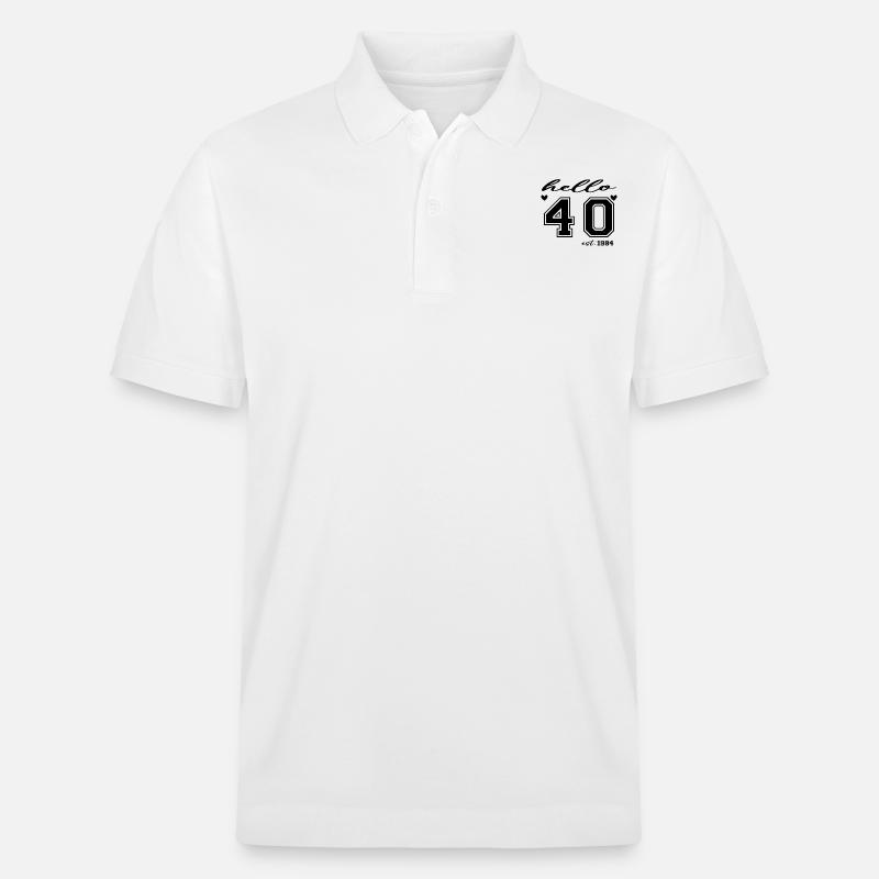 Hello 40 est 1984 - Polo PREPSTER bio Stanley/Stella Unisexe - blanc