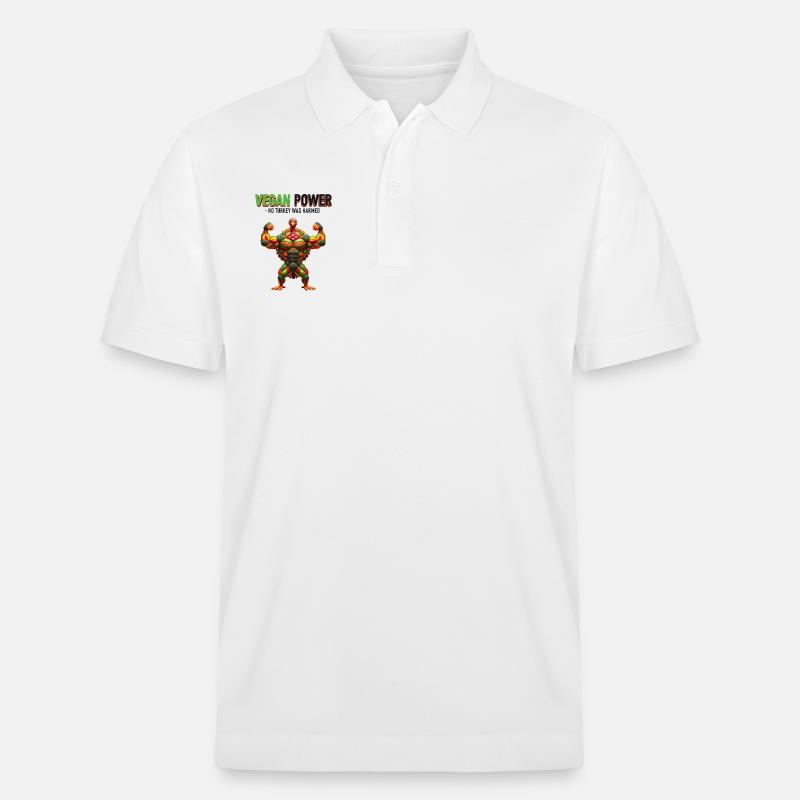 Puissance végétalienne dinde - Polo PREPSTER bio Stanley/Stella Unisexe - blanc