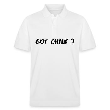 Got Chalk ? Boulder Design - Stanley/Stella Unisex Organic Polo Shirt PREPSTER - white - Front - Roxy (174cm) & Andy (188cm)