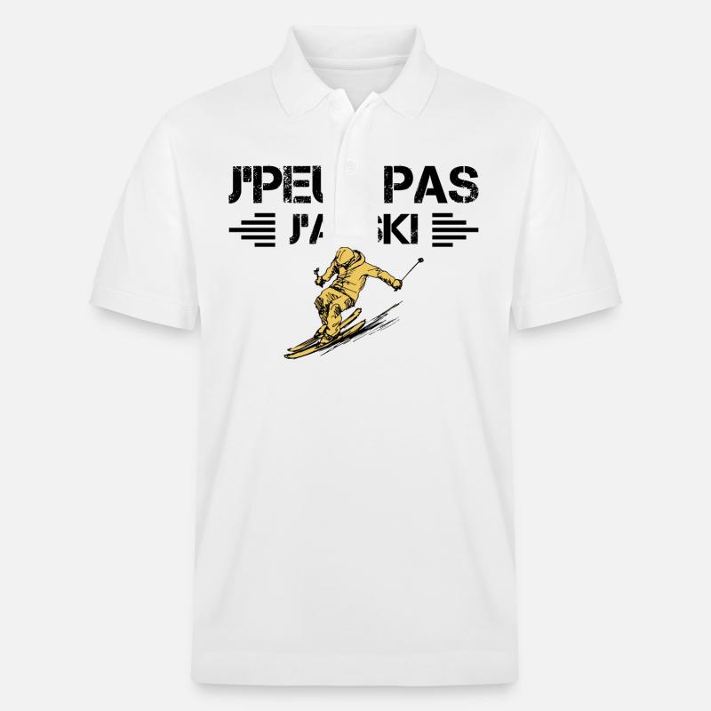 j'peux pas j'ai ski bleu - Polo PREPSTER bio Stanley/Stella Unisexe - blanc
