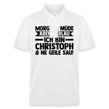 First name Chris Christoph - Stanley/Stella Unisex Organic Polo Shirt PREPSTER - white - Front - Roxy (174cm) & Andy (188cm)