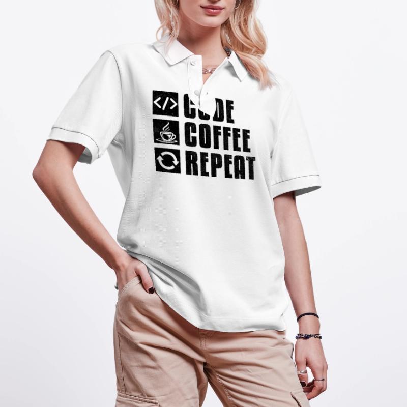 Café Codage Programmeur Codeur Développeur Nerd Coff Polo PREPSTER bio Stanley/Stella Unisexe