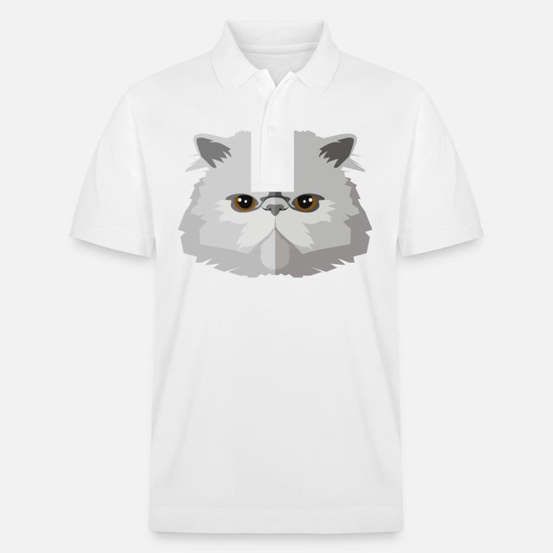 Katze - Stanley/Stella Unisex Bio-Poloshirt PREPSTER - Weiß
