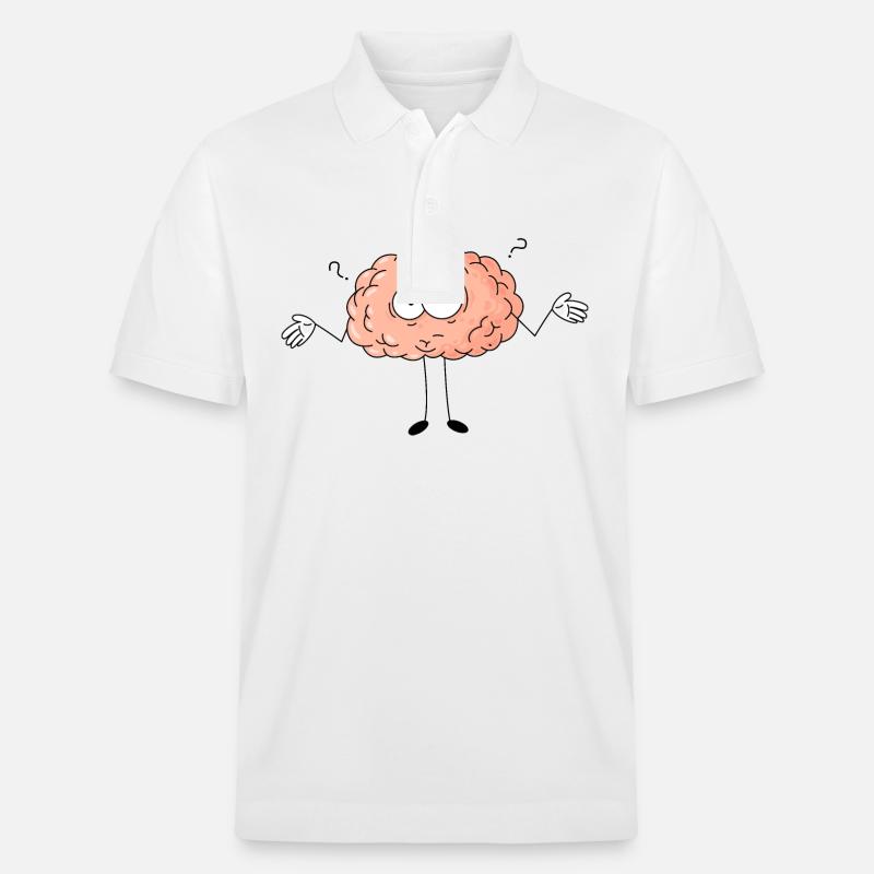 Comic Brain Wonder Point d’interrogation - Polo PREPSTER bio Stanley/Stella Unisexe - blanc